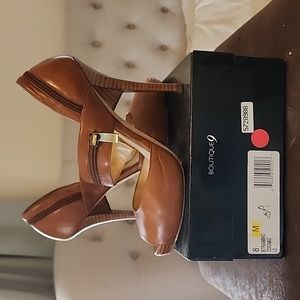 Boutique 9 Cognac peep toe heels
